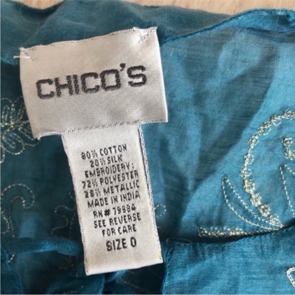 Chico’s Silk Embroidered Tunic - Picture 4 of 7